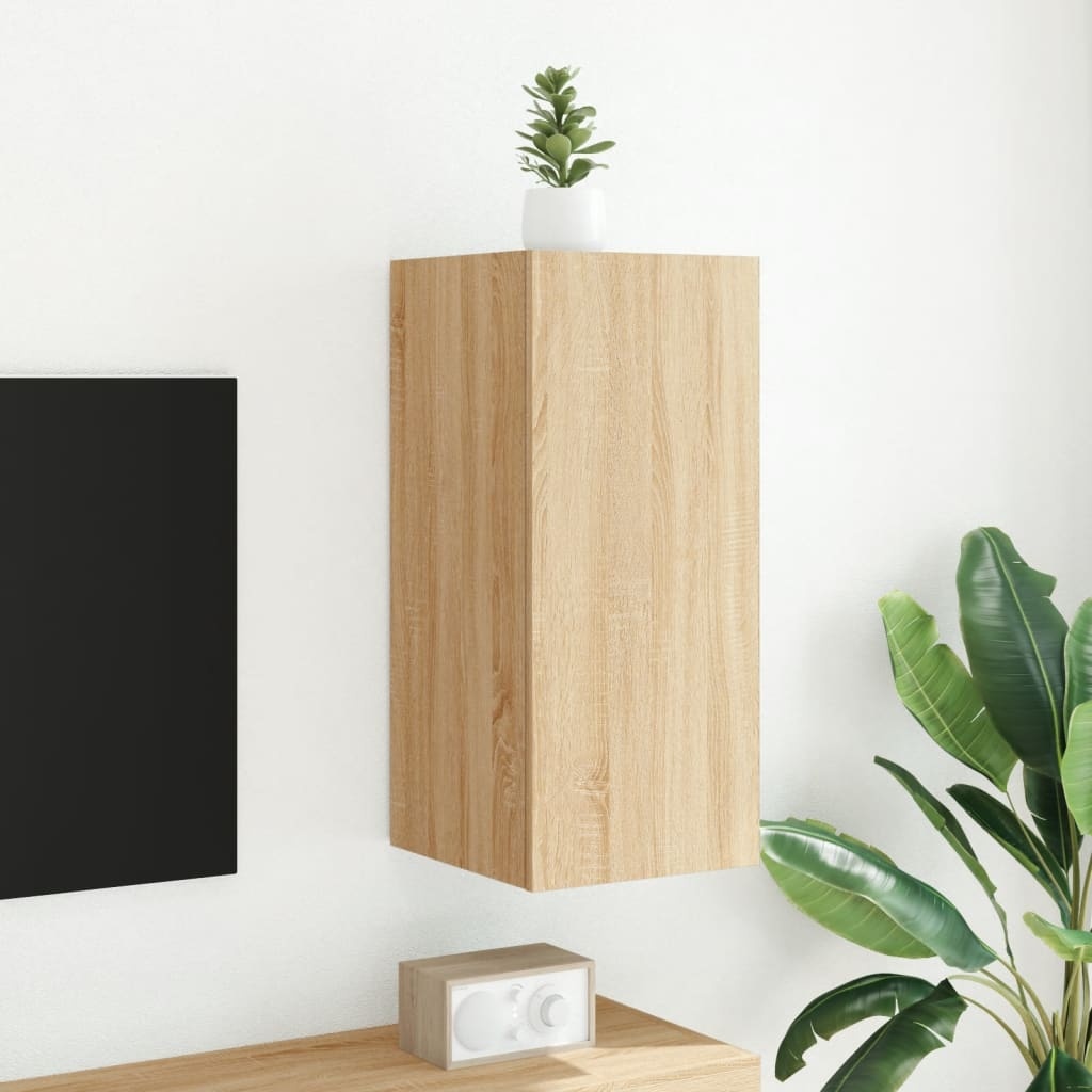 VidaXL Tv-wandmeubel met LED-verlichting 30,5x35x70 cm sonoma eiken