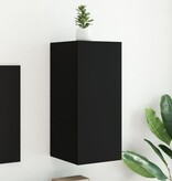 VidaXL Tv-wandmeubel met LED-verlichting 30,5x35x70 cm zwart