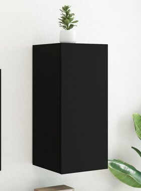 VidaXL Tv-wandmeubel met LED-verlichting 30,5x35x70 cm zwart