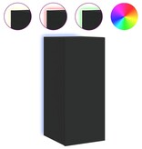 VidaXL Tv-wandmeubel met LED-verlichting 30,5x35x70 cm zwart