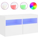 VidaXL Tv-wandmeubel met LED-verlichting 80x30x40 cm wit