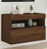 VidaXL Tv-wandmeubel met LED-verlichting 60x30x40 cm bruineikenkleurig