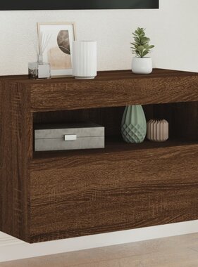 VidaXL Tv-wandmeubel met LED-verlichting 60x30x40 cm bruineikenkleurig