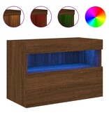 VidaXL Tv-wandmeubel met LED-verlichting 60x30x40 cm bruineikenkleurig