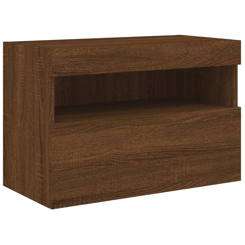 VidaXL Tv-wandmeubel met LED-verlichting 60x30x40 cm bruineikenkleurig