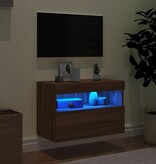 VidaXL Tv-wandmeubel met LED-verlichting 60x30x40 cm bruineikenkleurig