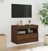 VidaXL Tv-wandmeubel met LED-verlichting 60x30x40 cm bruineikenkleurig
