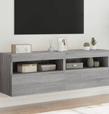 VidaXL Tv-wandmeubels met LED 2 st 60x30x40 cm grijs sonoma eiken