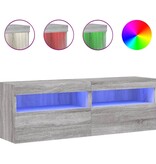 VidaXL Tv-wandmeubels met LED 2 st 60x30x40 cm grijs sonoma eiken