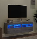 VidaXL Tv-wandmeubels met LED 2 st 60x30x40 cm grijs sonoma eiken