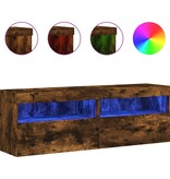 VidaXL Tv-wandmeubels met LED 2 st 60x30x40 cm gerookt eikenkleurig