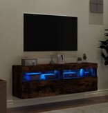 VidaXL Tv-wandmeubels met LED 2 st 60x30x40 cm gerookt eikenkleurig