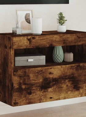 VidaXL Tv-wandmeubel met LED-verlichting 60x30x40 cm gerookt eiken