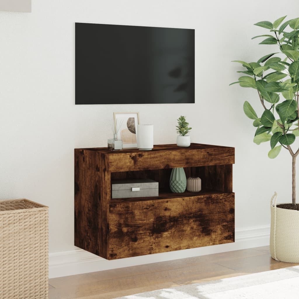 VidaXL Tv-wandmeubel met LED-verlichting 60x30x40 cm gerookt eiken