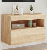 VidaXL Tv-wandmeubel met LED-verlichting 60x30x40 cm sonoma eikenkleur