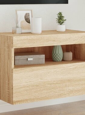 VidaXL Tv-wandmeubel met LED-verlichting 60x30x40 cm sonoma eikenkleur