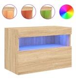 VidaXL Tv-wandmeubel met LED-verlichting 60x30x40 cm sonoma eikenkleur