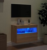 VidaXL Tv-wandmeubel met LED-verlichting 60x30x40 cm sonoma eikenkleur