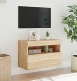 VidaXL Tv-wandmeubel met LED-verlichting 60x30x40 cm sonoma eikenkleur