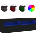 VidaXL Tv-wandmeubels met LED-verlichting 2 st 60x30x40 cm zwart