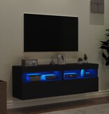 VidaXL Tv-wandmeubels met LED-verlichting 2 st 60x30x40 cm zwart