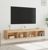 vidaXL Tv-meubels met LED-verlichting 2 st 80x30x30 cm sonoma eiken