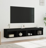 vidaXL Tv-meubels met LED-verlichting 2 st 80x30x30 cm zwart