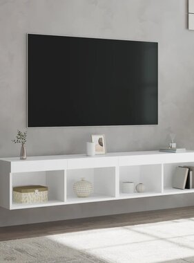 vidaXL Tv-meubels met LED-verlichting 2 st 80x30x30 cm wit