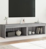 vidaXL Tv-meubels met LED-verlichting 2 st 60x30x30 cm grijs sonoma