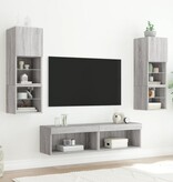 vidaXL Tv-meubels met LED-verlichting 2 st 60x30x30 cm grijs sonoma