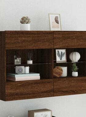 VidaXL Tv-wandmeubel met LED 98,5x30x60,5 cm bruineikenkleurig