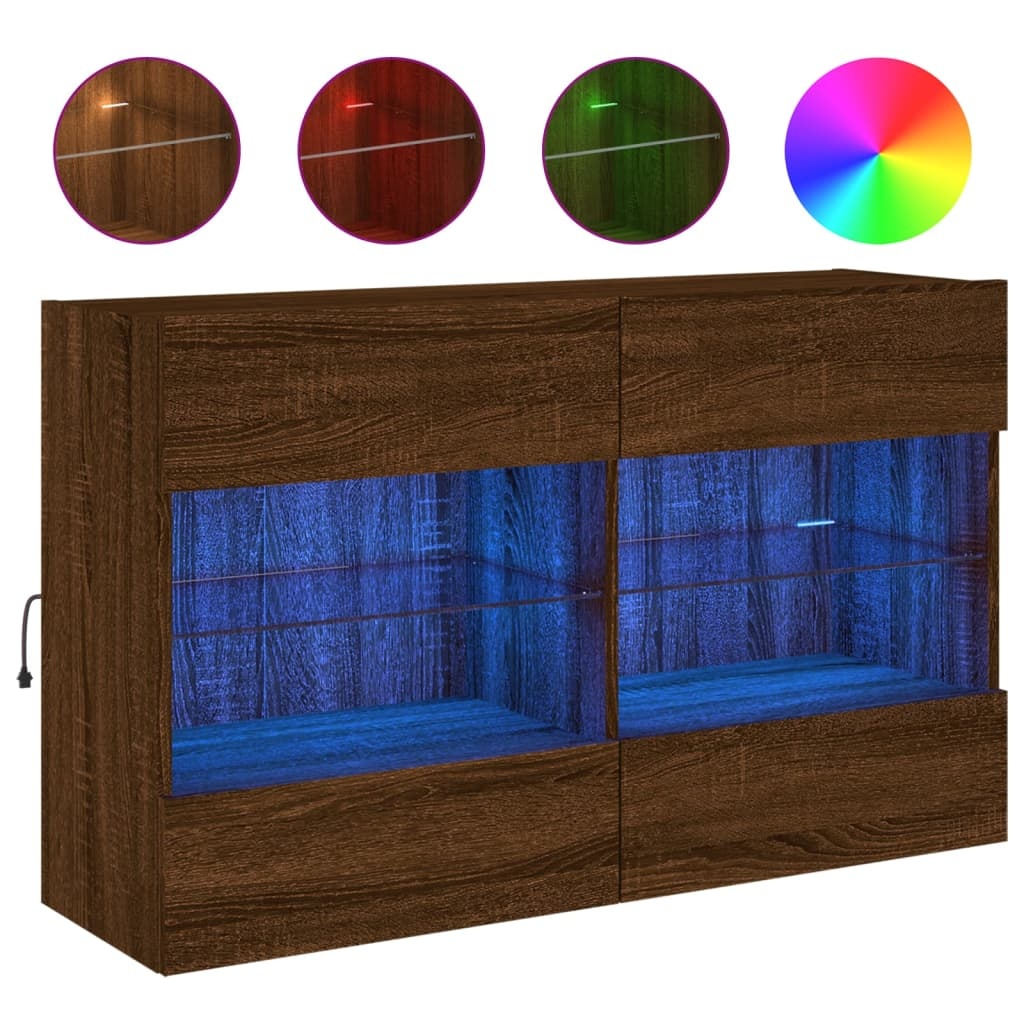 VidaXL Tv-wandmeubel met LED 98,5x30x60,5 cm bruineikenkleurig