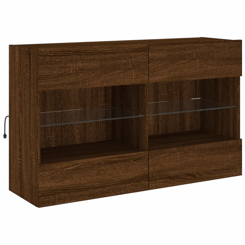 VidaXL Tv-wandmeubel met LED 98,5x30x60,5 cm bruineikenkleurig