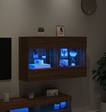 vidaXL Tv-wandmeubel met LED 98,5x30x60,5 cm bruineikenkleurig