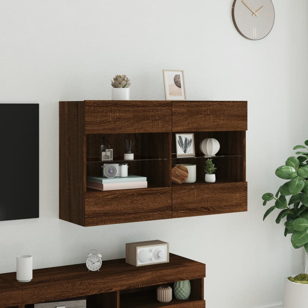 VidaXL Tv-wandmeubel met LED 98,5x30x60,5 cm bruineikenkleurig