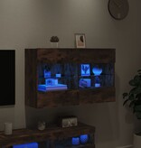 vidaXL Tv-wandmeubel met LED-verlichting 98,5x30x60,5 cm gerookt eiken