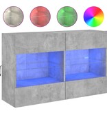 VidaXL Tv-wandmeubel met LED-verlichting 98,5x30x60,5 cm betongrijs