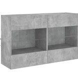 VidaXL Tv-wandmeubel met LED-verlichting 98,5x30x60,5 cm betongrijs