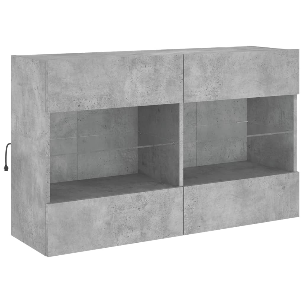 VidaXL Tv-wandmeubel met LED-verlichting 98,5x30x60,5 cm betongrijs