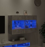 VidaXL Tv-wandmeubel met LED-verlichting 98,5x30x60,5 cm betongrijs