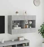 VidaXL Tv-wandmeubel met LED-verlichting 98,5x30x60,5 cm betongrijs
