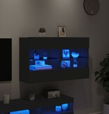 vidaXL Tv-wandmeubel met LED-verlichting 98,5x30x60,5 cm zwart