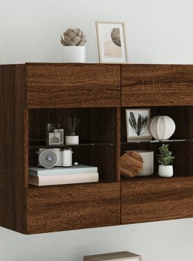 VidaXL Tv-wandmeubel met LED 78,5x30x60,5 cm bruineikenkleurig