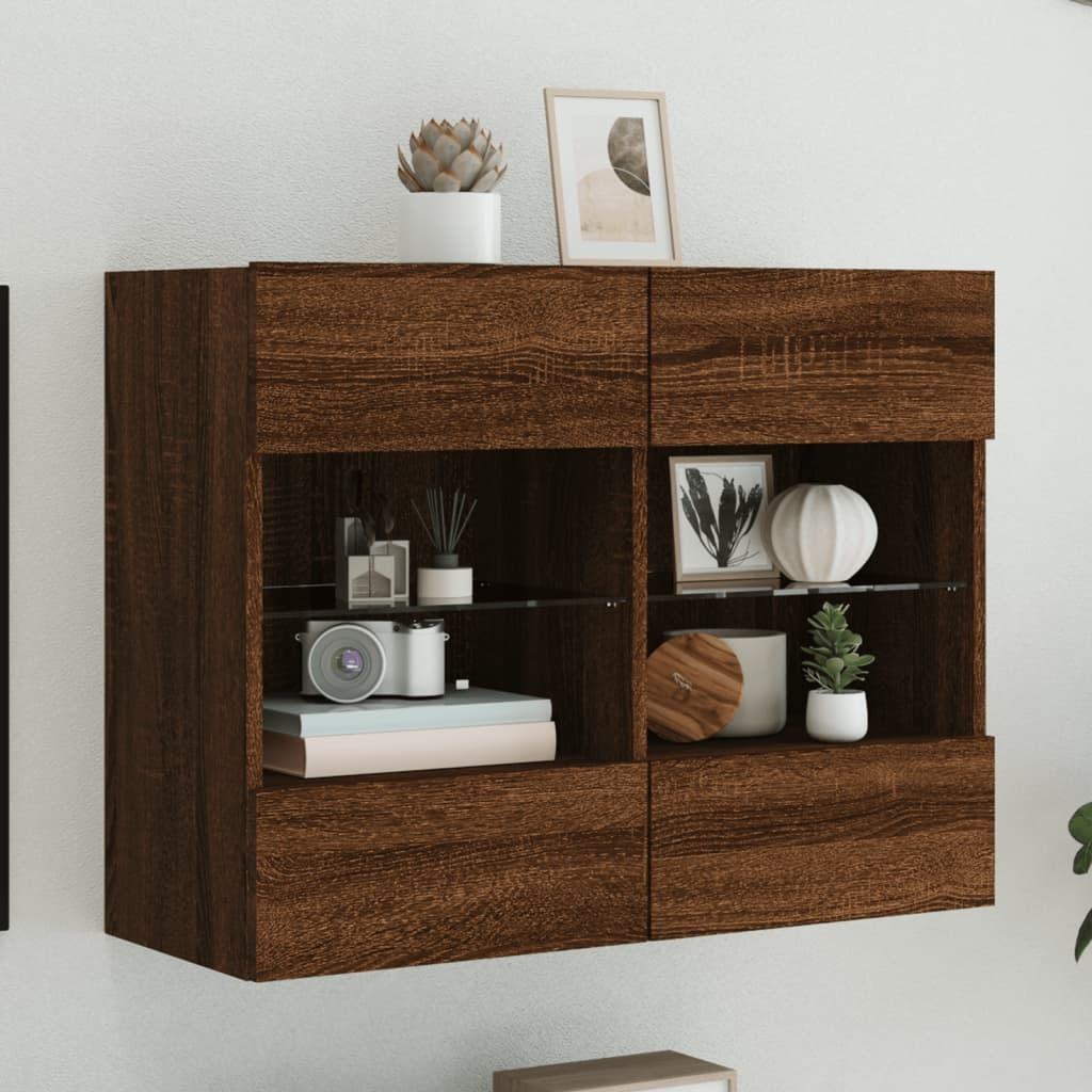 VidaXL Tv-wandmeubel met LED 78,5x30x60,5 cm bruineikenkleurig