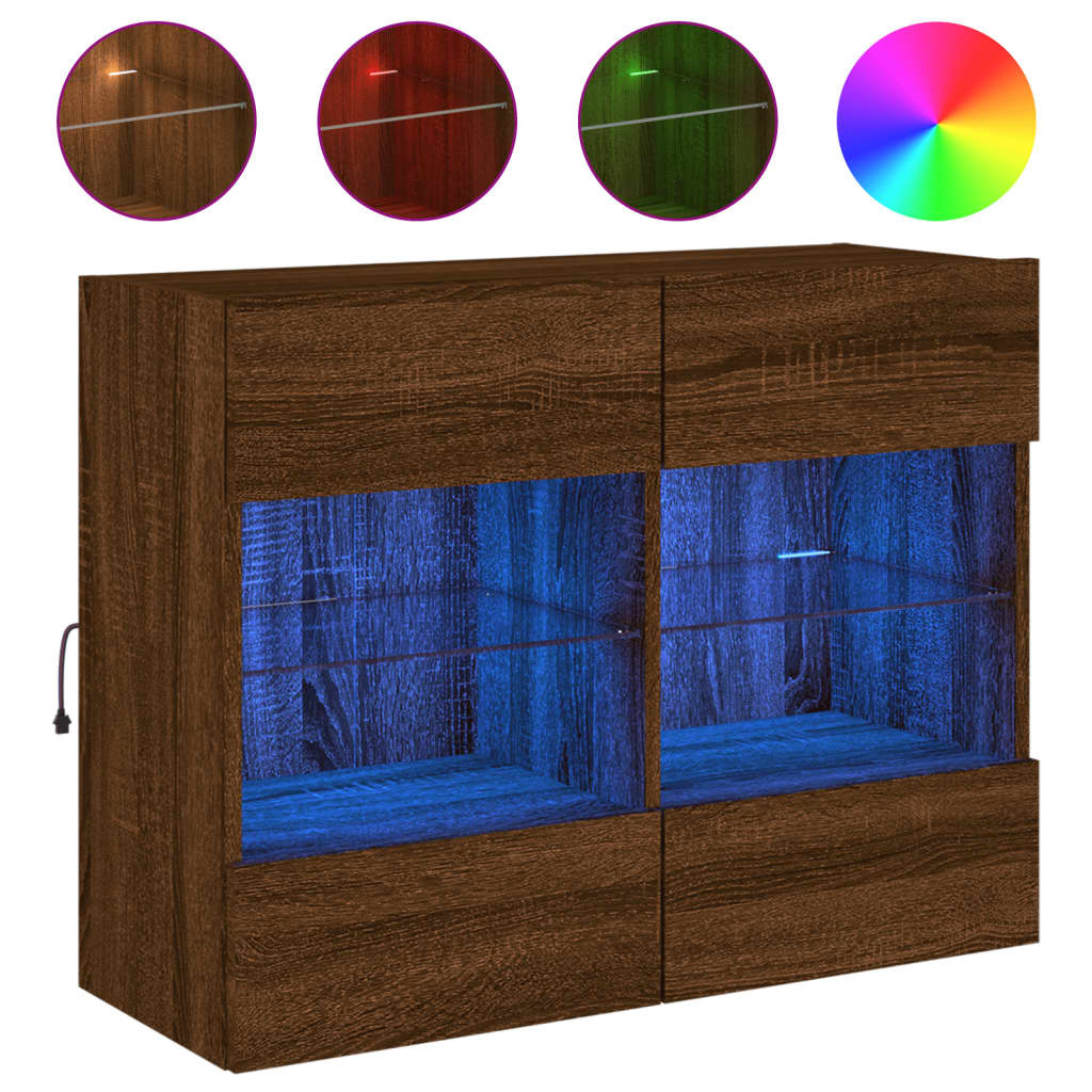 VidaXL Tv-wandmeubel met LED 78,5x30x60,5 cm bruineikenkleurig