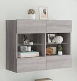 VidaXL Tv-wandmeubel met LED-verlichting 78,5x30x60,5 cm grijs sonoma