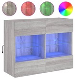 vidaXL Tv-wandmeubel met LED-verlichting 78,5x30x60,5 cm grijs sonoma