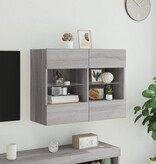VidaXL Tv-wandmeubel met LED-verlichting 78,5x30x60,5 cm grijs sonoma