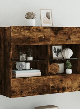 VidaXL Tv-wandmeubel met LED-verlichting 78,5x30x60,5 cm gerookt eiken