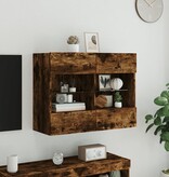 VidaXL Tv-wandmeubel met LED-verlichting 78,5x30x60,5 cm gerookt eiken